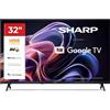 Sharp 32 pollici HD Ready LED Google TV 32HF2265E - Serie HF | HDR10 e HLG, Google Assistant, Google Cast, Bluetooth e Wi-Fi per streaming, app e dispositivi connessi.