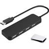 Generico USB Splitter - 4 In 1 USB Hub Docking Station | Laptop Expansion Adapter | 4 In 1 USB Splitter Hub with USB 2.0, USB 3.0 and Type C 3.0 Options, ABS Laptop Expansion Dock for File Transfer and Multipl