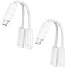 BTFO 2 Adattatori USB-C Doppi per Cuffie e Caricabatterie | Splitter USB C 1 Ingresso 2 Uscite Caricabatterie Tipo C Dongle Audio per Apple iPhone 15/16/17 iPad Pro/Air MacBook