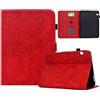 Generico DayQiQiPu Custodia per Huawei MediaPad T5 AGS2-W09/W19/L03/L09 (10,1 Pollici) Guscio Intelligente Cover magnetica ribaltabile Caso Supporto Motivo fiori di prugno e Auto Wake/Sleep, Rosso