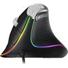Nulea Mouse verticale cablato M504, mouse ottico ergonomico USB cablato con 4 DPI regolabili, 11 modalità di retroilluminazione RGB, compatibile per laptop, PC, desktop, Mac, nero