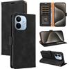 LACAE Cover a Libro per Xiaomi Redmi Note 17 Pro 5G | Custodia con 4 Slot per Carte, Protezione RFID, Pelle PU, Chiusura Magnetica e Supporto, Black