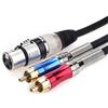 Tisino Cavo RCA a XLR, XLR Femmina a Doppio RCA Sbilanciato Splitter, 50cm | Cavo XLR Femmina a 2 RCA per Mixer Console ed Amplificatori, Cavo Audio Splitter HiFi con Connettori Placati in Oro, 20AWG