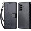 KENHONER Custodia per Samsung Galaxy S26 FE 5G Cover, Nero 3D | Portafoglio in Pelle PU Retro, Antiurto Flip, Slot per Schede, Funzione Stand, Chiusura Magnetica