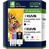 Kuva 912XL Cartucce d'inchiostro Multipack Compatibili con HP 912 XL (4-Pack) | 912XL compatibile con HP Officejet Pro 8020 8022 8023 8024 8025 8030 OfficeJet 8010 8012 8013 8014 8015 8017 8018
