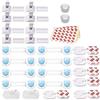 chuckle 40 Pz Set di Sicurezza per Bambini| 8 Serrature Magnetiche per Cassetti Armadietti & 2 Chiavi, 10 Paraspigoli Protezioni Angolari, 8 Chiusure Cinghia & 12 Copriprese| Facile Installare con Adesivi 3M