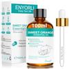 ENYORLI Olio Essenziale Arancio Dolce 100ml, Diffusore, Aromaterapia, DIY | Fragranza Agrumata Naturale da Bucce d'Arancia, Aroma Fresco per Casa, Massaggi, Bagno Aromatico e Creazioni Fai da Te