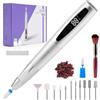 Xoali Fresa Per Unghie 35000 RPM, Lima elettrica per unghie 13 in 1 Kit,Senze Fili Ricaricabile Velocità Regolabile,Professional Portatile LED Elettrico Manicure&Pedicure, Argento