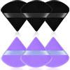 AUAUY 6Pz Piumino da Cipria,Riutilizzabile Spugnette Triangolari,Nero+Viola | Spugna Fondotinta, Trucco Wet And Dry, per Cipria Sciolta Fard Fondotinta Strumenti