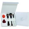 Jessup Set regalo pennelli trucco con spugna fondotinta contour blush T510 | 3 pennelli viso doppia punta, fibre sintetiche premium, 2 spugne trucco per correttore, sfumatura uniforme pronta regalo