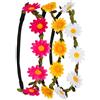 BALINCO 3x Cerchietto floreale Corona con fascia elastica regolabile nei colori bianco, giallo e rosa