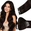 Hetto Extension Capelli Microring Allungamento Estetico 50ciocche 55cm | Eventi Speciali e Appuntamenti Romantici, Effetto Volume, Fissaggio a Freddo per Look Personalizzati, Castano Scuro, 50g