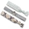 Purelei Set di fasce per capelli in diversi motivi, Blue Lagoon | Stile bohémien, accenti dorati, indossabile come braccialetto, flessibile, materiale morbido