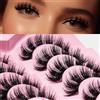 AKARABEAUTYLASHES Ciglia Finte Naturali 7 Paia Russian Volume Ciglia Strip Artificiale(Russian-R07)