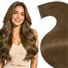 LaaVoo Extension Capelli Veri Biadesivo Marrone 30cm 30g 20pcs | Extension adesive in capelli veri, castano lucido, lisce, comode, per matrimoni ed eventi festivi