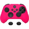 eXtremeRate PlayVital Custodia Silicone per Xbox Series X S Controller | Cover Skin Protettiva Antiscivolo, 2 Gommini Copri Levette Analogiche, Edizione Samurai - Rosa Vivo