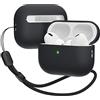elago Cover Liquid Hybrid con Laccetto per AirPods Pro 2 | Triplo Strato di Protezione, Custodia Protettiva, Antiurto (Nero)