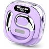 MONTY SOUL Auricolari Bluetooth 5.5 Open Ear Wireless con Display LED, Custodia di Ricarica Magnetica USB-C, Controllo Touch, Audio Stereo Hi-Fi, Compatibili con iPhone e Android - OWS (Viola)