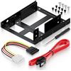 deleyCON Telaio di Installazione per Disco Rigido da 2,5" SSD a 3,5" - Adattatore (Fino a 2x 2,5" Hard Disk HDD o SSD) Staffa del Telaio Rimovibile