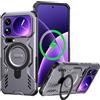 LVVFEI Cover Xiaomi 17 Pro Max Custodia con Anello Magnetico, Compatibile Magsafe, Supporto Girevole a 120°, Ricarica Wireless, Design Dissipante il Calore - Viola
