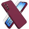 Ikziwreo Cover per Samsung Galaxy A17 4G / 5G - Bordeaux | 2 Proteggi Schermo in Vetro Temperato, Custodia in Silicone Morbido TPU Liquido, Case Protettiva Gomma Antiurto Resistente
