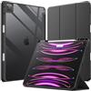 JETech Custodia per iPad Pro 12,9" 6/5/4/3 (2022/2021/2020/2018), Nero | Cover Retro Trasparente Cristallino, Porta Pencil, Supporto Tri-Pieghevole, Antiurto Sottile