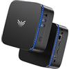 NiPoGi AK1PLUS Mini PC Ιntel Celeron N5095 (MAX2,9 GHz)16GB RAM+256GB SSD | Meglio di N3350/N4120 Supporto 2.5" SATA3.0 SSD Due Display 4K@60Hz WiFi5 BT4.2 W-11 PRO LAN Lavoratori Da Casa Smart Worker