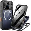Lanhiem Cover per iPhone 17 Pro Anti-Peeping IP68 Impermeabile, Nero | Resistente,IP68 Waterproof,360 Completa,Integrale,Protezione Dello Schermo,Mag-Safe,Antipolvere,AntiUrto,Subacquea