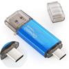 Geweo Chiavetta USB Tipo C 128 GB, 2 in 1 Type C Pennetta 128 giga USB C Pen Drive 128GB USB C Flash Drive 128GBper PC/New MacBook/Tablet/Smartphone Huawei, Samsung, Xiaomi,(Blu)