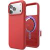 elago Cover Magnetica in Silicone Liquido per iPhone 18 Pro Max/17 Pro Max | Compatibile con MagSafe, Silicone Premium Antiscivolo, Tasto Controllo Fotocamera, Magneti N55, Microfibra (Rosso)