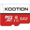 KOOTION 64GB Scheda di Memoria Micro SD Classe 10 U1 A1 4K UHS-I MicroSDXC 64 Giga Memory Card TF Card Alta Velocità Fino a 100MB/s, per Telefono, Videocamera, Gopro