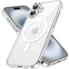 JETech Cover Magnetica per iPhone 16 Plus, Trasparente | Compatibile con MagSafe, Custodia Bumper Antiurto, Antigraffio, Retro Trasparente