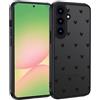 XTCASE Cover Cuori Motivo per Samsung Galaxy A56 5G Traslucida Opaca, Nero | Custodia Aesthetic Modello di Cuore Carino Morbido TPU Bumper Antiurto Resistente ai Graffi Anti-impronte Protettiva Case