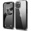 elago Cover Ibrida Trasparente per iPhone 14 (6,1") | PC + TPU, Anti-Ingiallimento, Cristallina, Paraurti Antiurto, Protezione Completa (Nero)