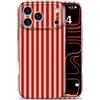 Amzfield Custodia per iPhone 17 Pro Max, Strisce Verticali, Rosso | Custodia per Telefono con Strisce Verticali per Donne e Bambine, Antiurto Protezione Fotocamera Antigraffio, Carina Retro