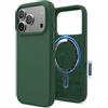 elago Cover Magnetica Premium in Silicone Liquido per iPhone 18 Pro/17 Pro | Compatibile con MagSafe, Tasto per il Controllo Fotocamera, Magneti N55, Interno in Microfibra, Presa Sicura (Verde Alpino)