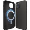 elago Cover Magnetica in Silicone per iPhone 14 Plus (6,7") | Compatibile con MagSafe, Magneti Integrati, Silicone Liquido Premium, Cover Protettiva (Nero)