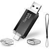 finewish Type C Chiavetta USB 128 GB, 2 in 1 Tipo C Pennetta 128 giga USB C Pen Drive 128GB per PC/New MacBook/Tablet/Smartphone Huawei, Samsung, Xiaomi (Nero)