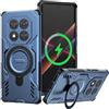 LVVFEI Cover Xiaomi Redmi Note 14 Pro 5G/ Poco X7 5G Custodia con Anello Magnetico, Compatibile Magsafe, Supporto Girevole a 120°, Ricarica Wireless, Design Dissipante il Calore - Blu