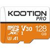 KOOTION Scheda di Memoria 128GB Micro SDXC U3 A1 V30 4K, Fino a 100MB/s, Alta Velocità, Scheda SD Memory Card per Telefono, Videocamera, Gopro e Altri Dispositivi