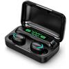 MONTY SOUL - Auricolari Bluetooth Wireless con Display LED Digitale, Custodia Trasparente di Ricarica, Audio Stereo HD e Controllo Touch - F9 Pro