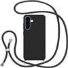 Jrkvniv Cover con Cordino per Samsung Galaxy A57,Nero | Custodia con Laccio Collana Tracolla Collo Silicone Antiurto TPU Opaca Protettiva Case per Samsung A57 6.7"