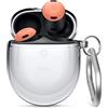 elago Cover Trasparente per Google Pixel Buds Pro 2 e Pixel Buds Pro | Custodia Protettiva in TPU Antiurto con Portachiavi, Ricarica Wireless, Riduzione dell'Ingiallimento (Trasparente)