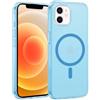 XTCASE Cover Magnetica per iPhone 12 / iPhone 12 Pro Compatibile con MagSafe, Opaca Blu