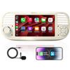 ZUNDION Autoradio per Sistema di aggiornamento Hi-Fi con Wireless CarPlay/Android Auto Plug-and-Play Autoradio per Fiat 500 2007-2015 Modelli sintonizzati RDS/AM/FM/USB BT 5.0 Subw EQ SWC