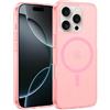 XTCASE Cover Magnetica per iPhone 16 Pro Compatibile con MagSafe, Opaca Rosa | Custodia Satinato Traslucida, Ultra Sottile Protettiva Antiurto, Antigraffio Anti-impronte, PC Rigido Ultra Hybrid Bumper
