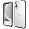 elago Cover Ibrida Clear per iPhone 12 Mini (5,4") | Retro Rigido in PC, Paraurti Flessibile Antiurto, Anti-Ingiallimento (Nero)