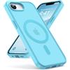 Oududianzi - Magnetica Cover per iPhone 16e/17e Magsafe Case, Lightblue | Custodia Traslucida Posteriore PC Silicone TPU Bumper, Protezione Della Fotocamera, Cover Militare Antiurto Anti-Impronte