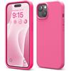 elago Cover in Silicone Liquido per iPhone 15 | Silicone Premium, Protezione Completa, Antiurto a 4 Strati, Fodera Morbida in Microfibra Antigraffio (Rosa Vivo)