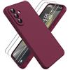 Ikziwreo Cover per Samsung Galaxy A37 5G - Bordeaux | 2 Proteggi Schermo in Vetro Temperato, Custodia in Silicone Morbido TPU Liquido, Case Protettiva Gomma Antiurto Resistente
